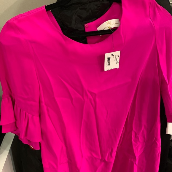 NWT Amanda Uprichard Pink Ruffle Dress Small $188 - Picture 4 of 8